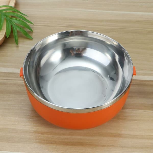 Termos Rostfri Lunchlåda Bärbar Läckagesäker Rund Matbehållare (Orange)