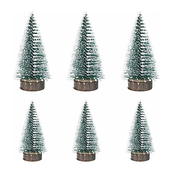 Kunstig mini juletre grønt 6 stk