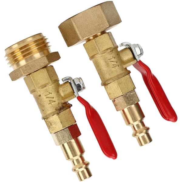 2 stk messing vinterblåseadapter 3/4\" hunn- og hanngjenger messing hurtigkobling