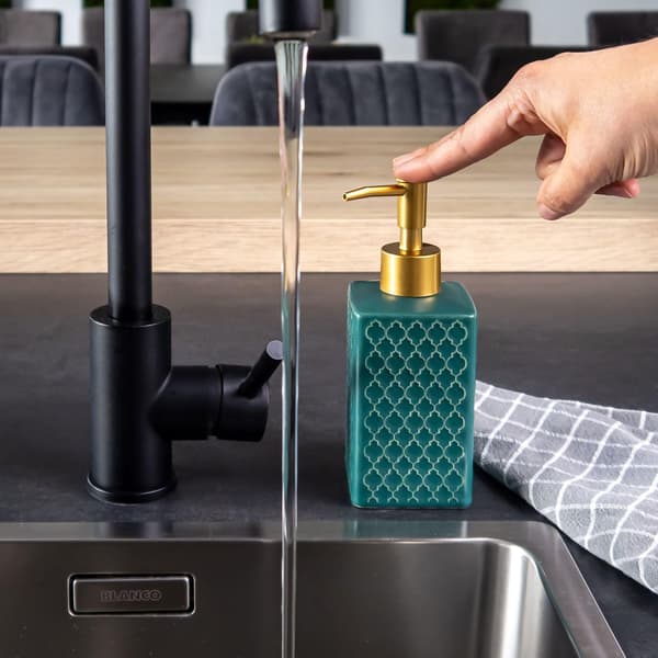 Grøn Orientalisk Mønstret Keramisk Sæbedispenser green