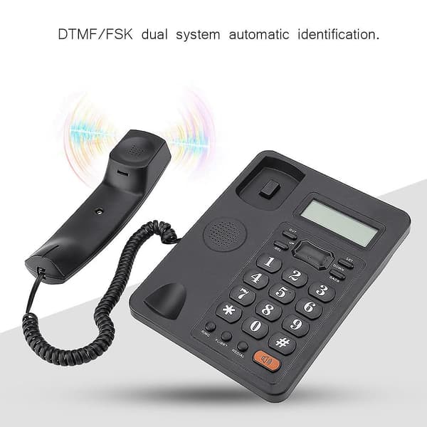 Kablet fasttelefon med nummerpresentasjon for hjemmekontor og hurtigoppringing