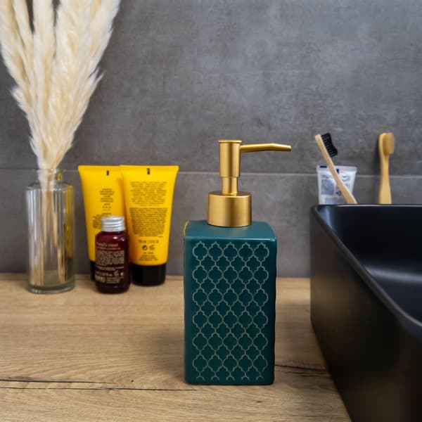 Grön Orientaliskt Mönstrad Keramisk Tvåldispenser green