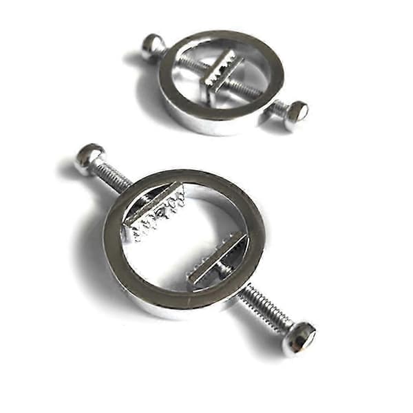 2 stk. Clip-on brystvortepiercinger i rustfrit stål, justerbare smykker uden piercing til kvinder
