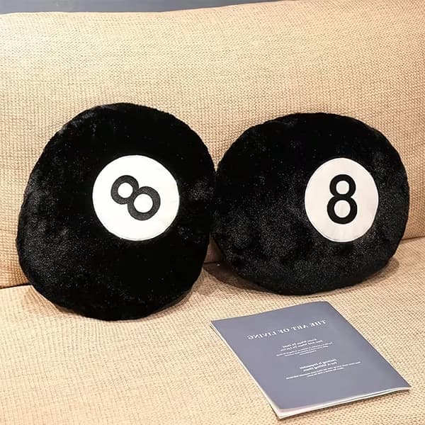 Sort Billard 8-Ball Plys Pude 35cm