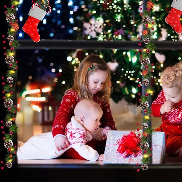 Julelyslist med 20 LED-kongler, julepynt