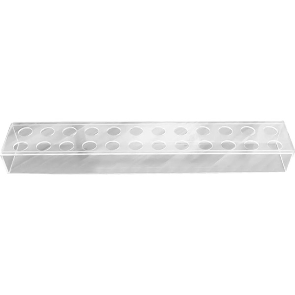 24-hulls rektangulær akryl blomstervase, 60x10x6cm, skrivebordsdekorasjon
