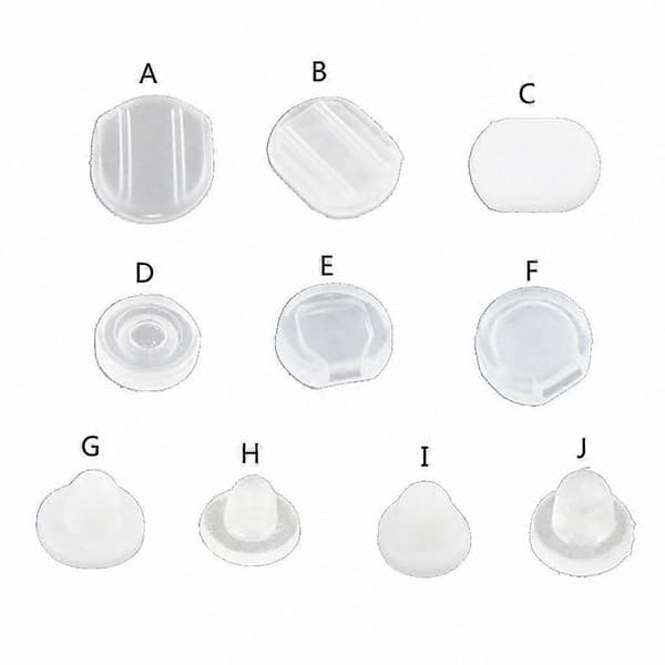 Bløde silikone øreringepuder, transparente anti-smerte puder til clip-on øreringe (100-pak) size:I