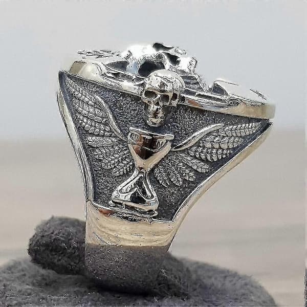 Sterling Sølv Memento Mori Kranie Ring size:10