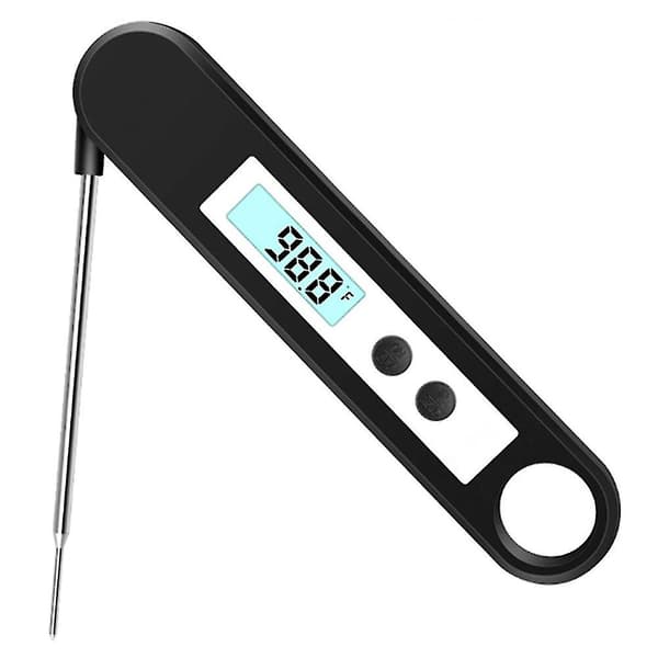 Ultr Hurtig Grill Termometer Med Baggrundsbelysning - Sort