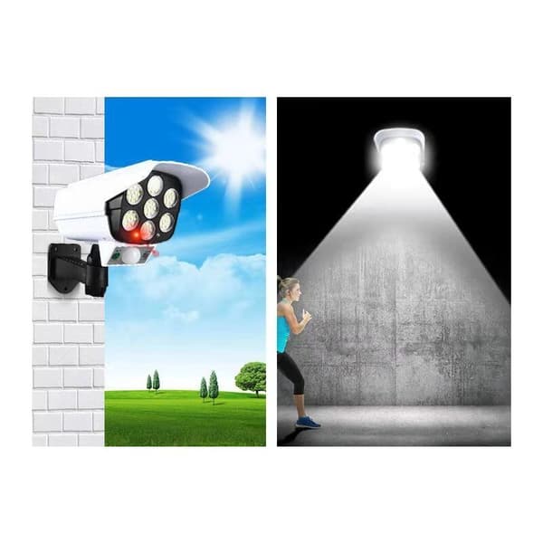 Solar LED Induksjonsvegglampe Analogt Sikkerhetskamera Innbruddstyv Gatelys