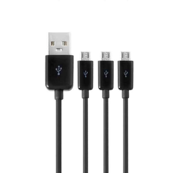 USB til Micro USB Splitter Kabel Hurtig Opladningsledning Data Synkroniseringskabel PVC Belægning Splitter Ledning Data Ledning Tilbehør Hvid