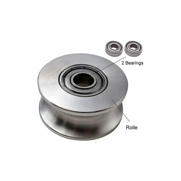 Løfterulle 500 kg med 2 lejer, rulle til kabel, 48 mm rulle 304 rustfrit stål