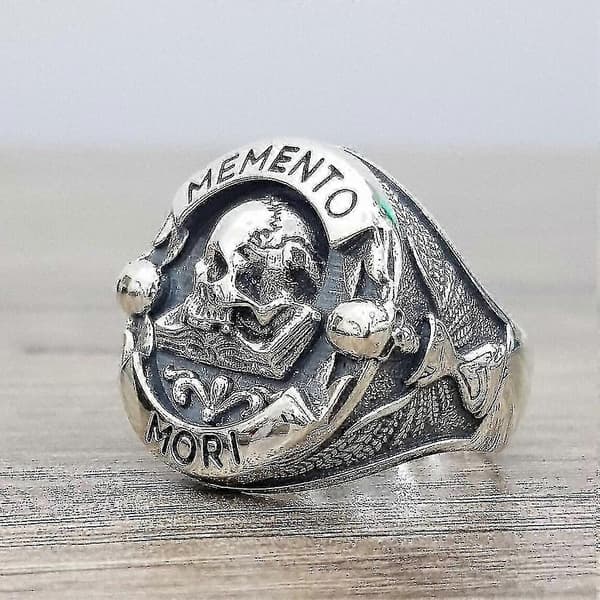Memento Mori-skallering i sterlingsølv size:9
