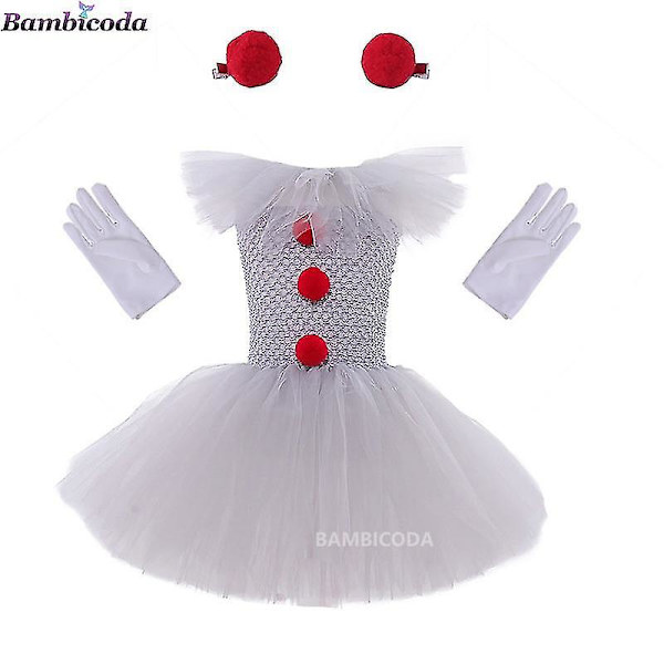 Harmaa Tyttöjen Halloween-asu Tutu Mekko Pelottava Klovni Lapset Karnevaalijuhlat Cosplay Vaatteet Lasten T a3