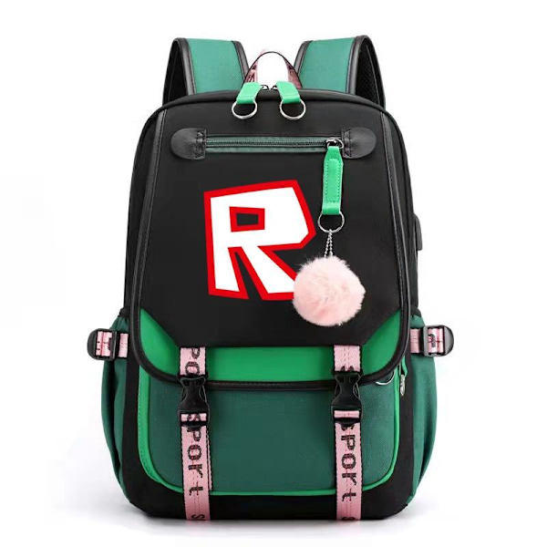 roblox reppu lasten reput reppu USB-liitännällä 1kpl grön 2