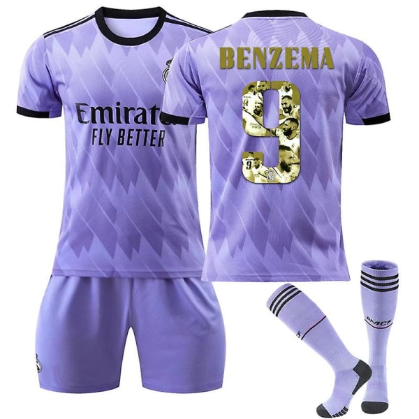 2022 Golden Globe -voittaja Golden Soccer Jersey -setti nro 9 Benzema style3 18 (100-110cm)