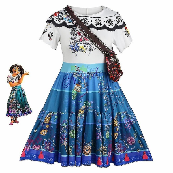 Encanto Cosplay Vuxen Isabella Mirabel Madrigal kostym Dolores Pepa Princess Dress Girl Dam Barn Dolores Costume Bag