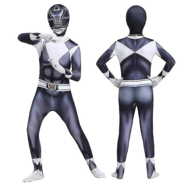 Vuxna barn Power Rangers Mighty Morphin Cosplay Jumpsuit Party Fancy Suit W Black 170