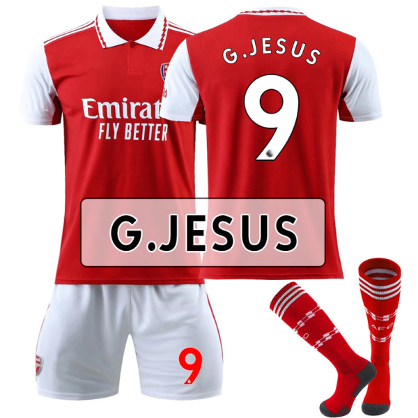 2022–2023 Arsenal Home Kids -jalkapallosarja nro 9 Jesus-sukilla 8-9years