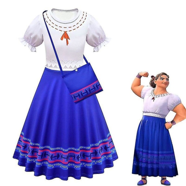 Encanto Luisa Madrigal Cosplay Kostyme Jente Kjoler Karneval Halloween Fancy Dress Costumes_y 110(4Y)