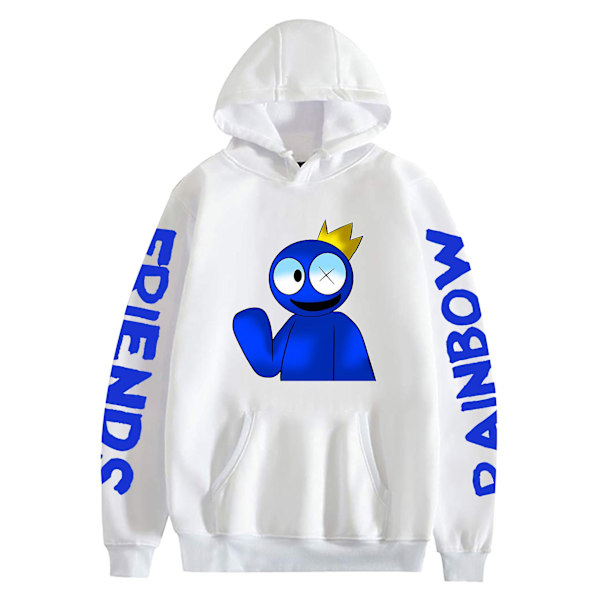 Roblox Rainbow Friends -huppari Pullover Rainbow Friends -huppari, jossa painatus Lämpimät vaatteet Valkoinen 5 L