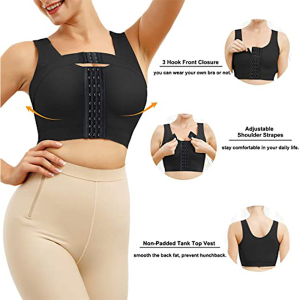 Posture Corrector Compression Shapewear Toppe med støttestropper