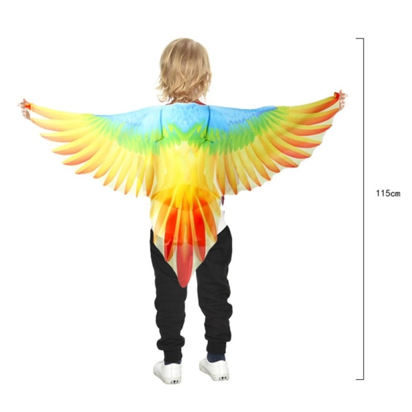 Barn Papegøye Wing Coat Costume Bird Cape GUL