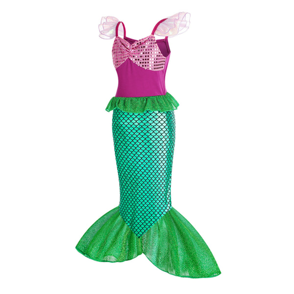 Lille pige Havfrue Kostume Dress Up Børne Festkjole Cosplay Børne Jul Fødselsdag Kostume 120cm