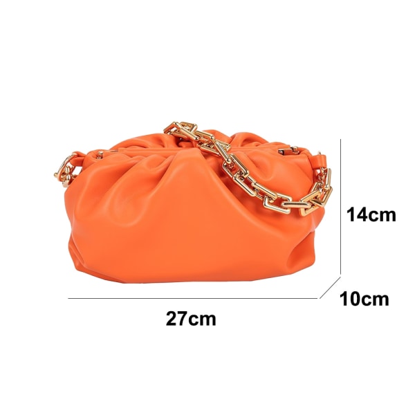 Dumpling Bag Plånböcker Handväskor för kvinnor Chain Pouch Axelväska orange