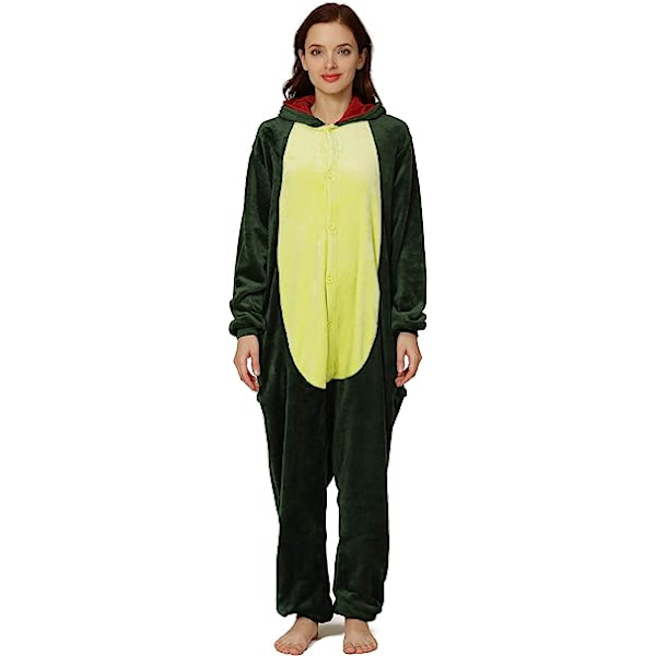 Unisex aikuisten pyjamat eläinten asu Cosplay One Piece pyjama (dinosaur versio vihreä vetoketju)-S