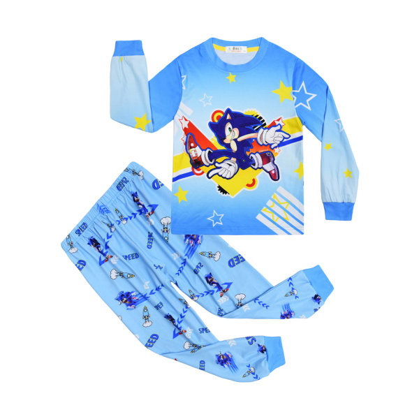 Kids Sonic 2 Pieces Set Pyjamas Långärmad nattkläder C C 120cm