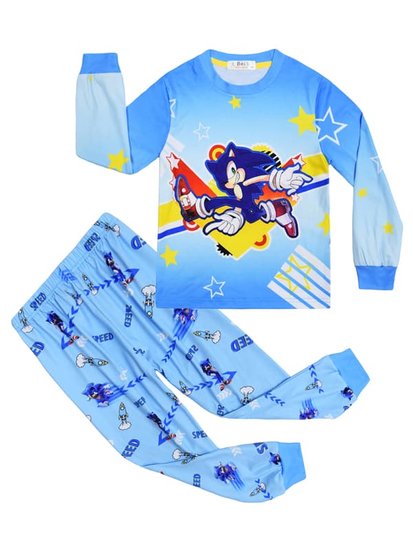 Kids Sonic 2 Pieces Set Pyjamas Långärmad nattkläder C C 120cm
