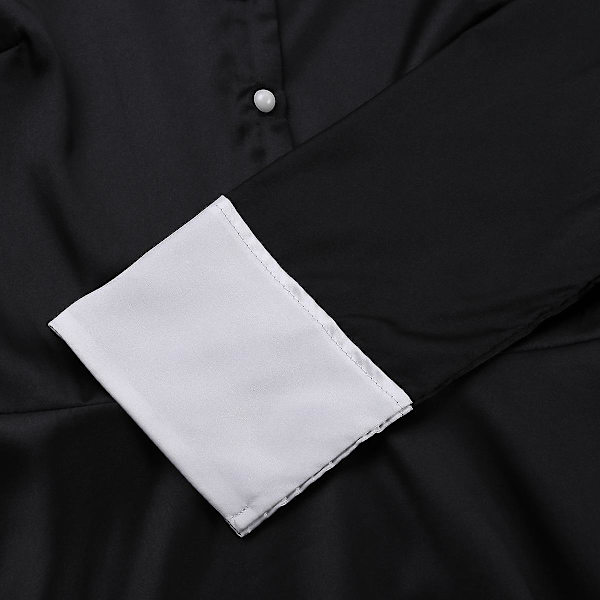 3 stk Dame Voksen Maid Cosplay Kostyme Antrekk Lang kjole med forkle og hodeplagg til fest 2XL