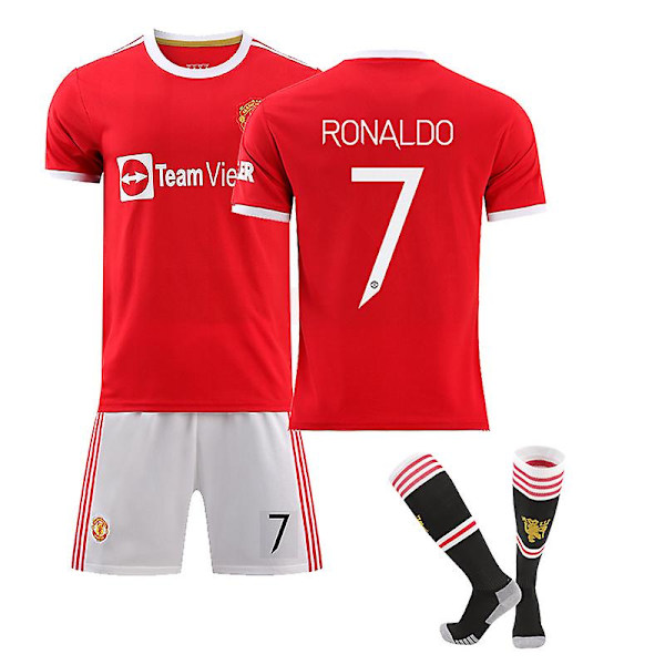 Kid Cristiano Ronaldo Manchester Jersey, Uefan Mestarien liiga XS(160-165CM)