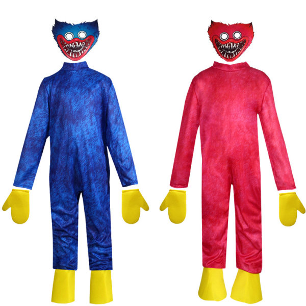 Huggy Wuggy Kostym Poppy Playtime Suit Z BLUE M(120-130cm)