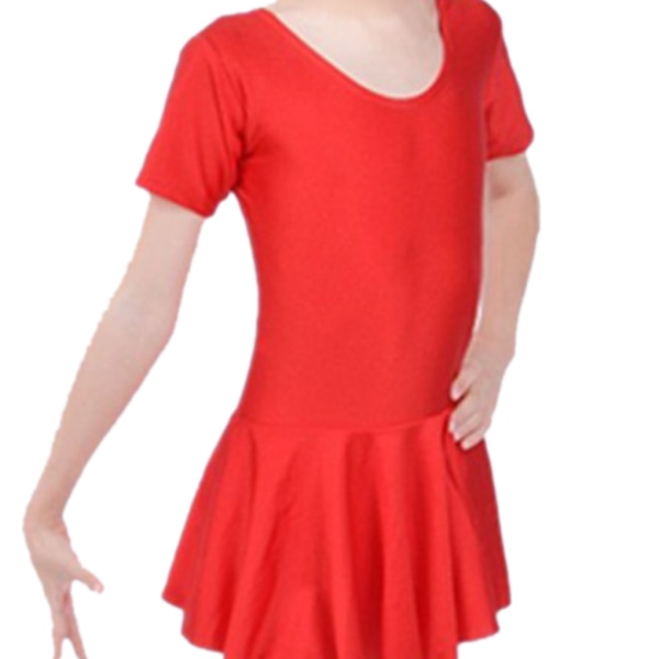 Barns balettklänning Leotard med kjol Danskostymer Tutu Red 130cm