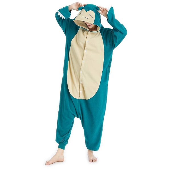 Reedca Snorlax Voksen Onesie Halloween Cosplay Kostumer Anime Pyjamas til kvinder og piger Knaplukning 1 L