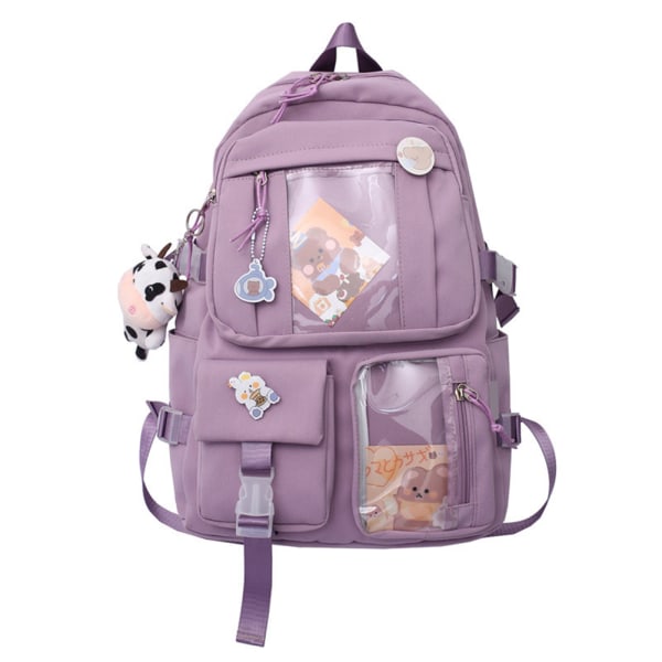 Ryggsäck med stor kapacitet, reseryggsäck med multi fickor för vuxna tonåringar barn lila purple