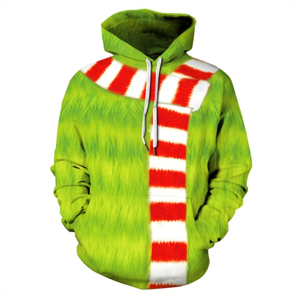 Voksen Christmas Grinch Pullover Hettegenser Novelty Sweatshirt C XL