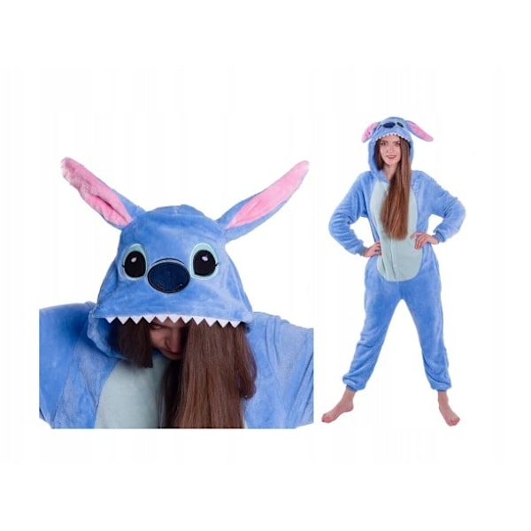 Fleece Stitch Cartoon One Piece Pyjama ja kotivaatteet S-XL M