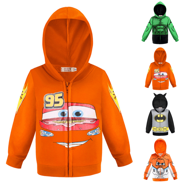 Superhjälte Spider-Man Print Kids Coat Långärmad Hood Tops automobile 130cm