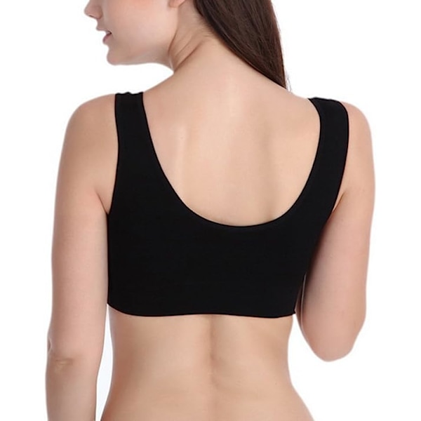 Sexet Sports BH Blonde BH Push Up BH Dameundertøj Trådløs BH Tube Top til Yoga Fitness Workout (Sort M - Three Pack)