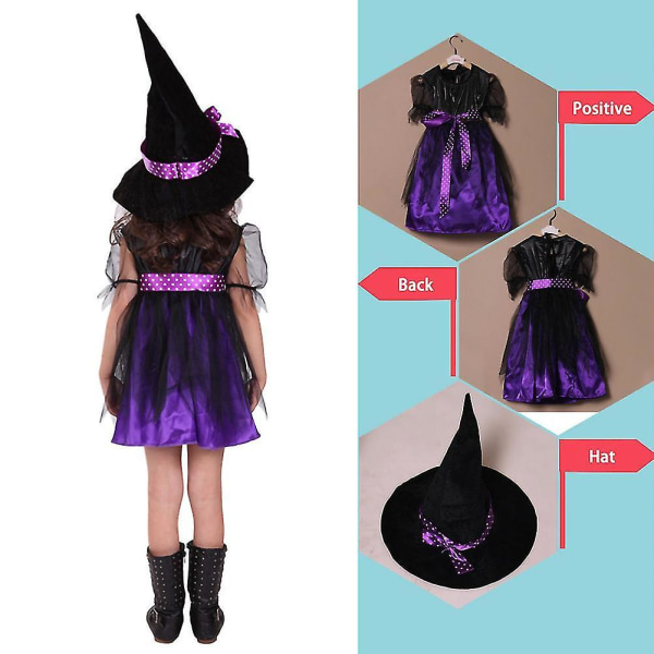 Flicka Vampyr Häxa Kostym Halloween Carnival Party Cosplay kostym