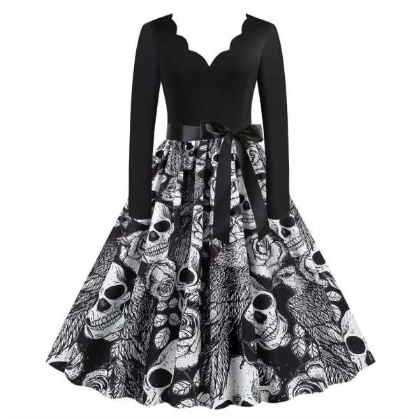 Vintage 1950'er Rockabilly Ball Party Wing-kjole til kvinder E S