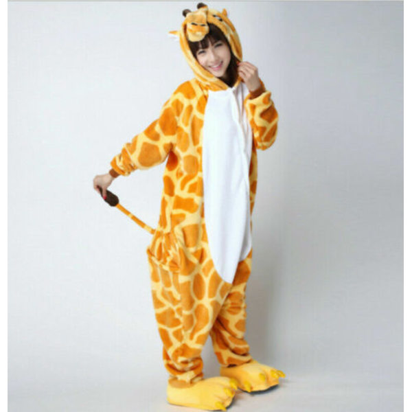Djurpyjama Kigurumi Nattkläder Kostymer Vuxen Jumpsuit -asu #2 Giraffe adult M