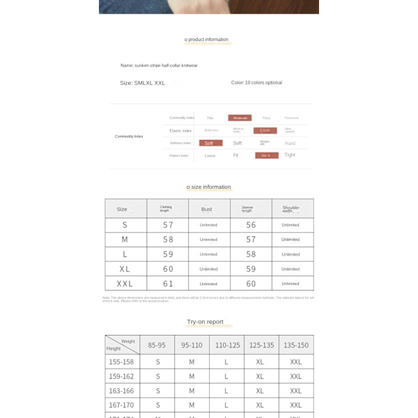 Kvinder Ticked Autumn Winter Sweater Halv rullekrave Cashmere Glue Fit Løst overtøj Gray S