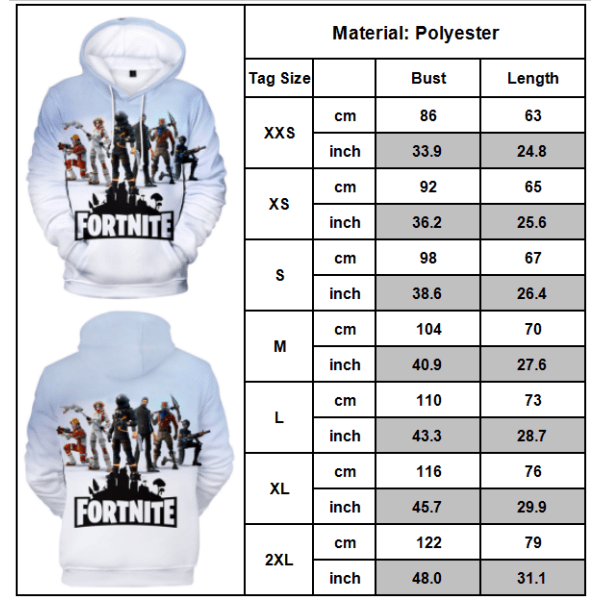 Hettegensere Fancy voksen genser-skjorte Game Printed Top Shooters XS