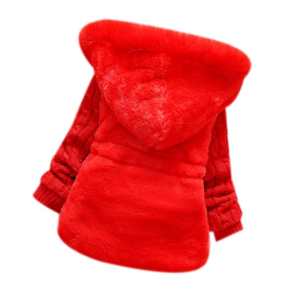 Baby jenter Småbarn varm jakke frakk red XL