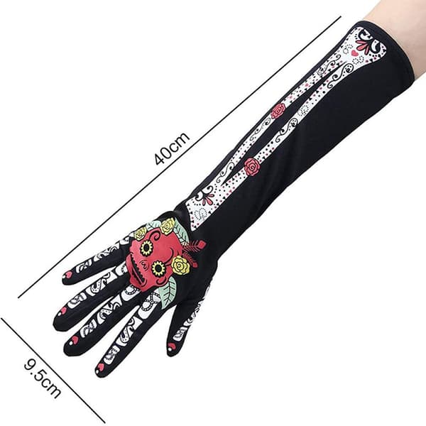 Ghost Pattern Cosplay hansker Halloween dekorativt polyesterkostyme