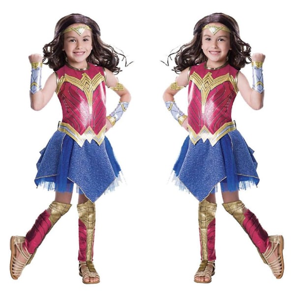 Wonder Woman Cosplay -asu tyttöjen lasten Halloween-juhliin 7-8 Years